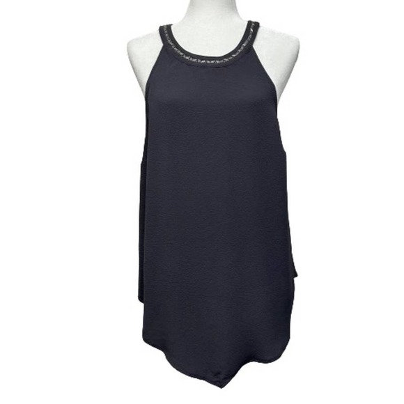 TORRID Embellished Neck Crepe Tank Top Charcoal Grey Size‎ 1/XL - Picture 3 of 9
